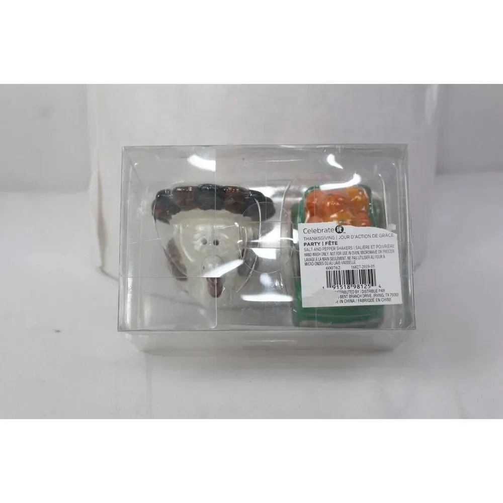 Celebrate it! Thanksgiving Salt & Pepper Shaker Set - Turkey, Green Truck w/ Pum